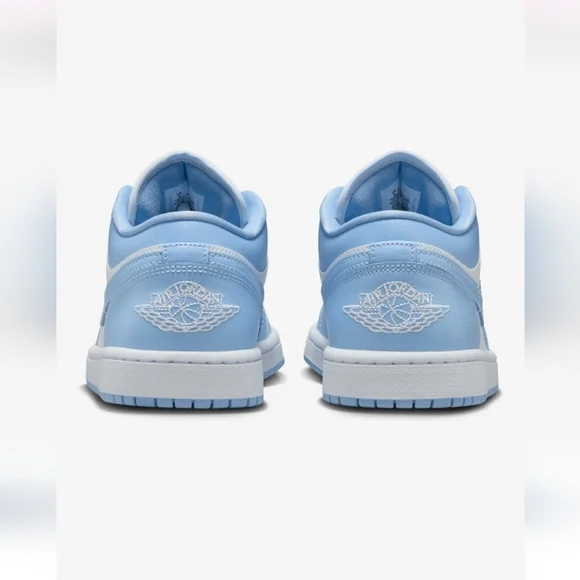 Bling Nike Air Jordan 1 Low Blue White Women's Sneakers Customized With Crystals - Picture 2 of 5